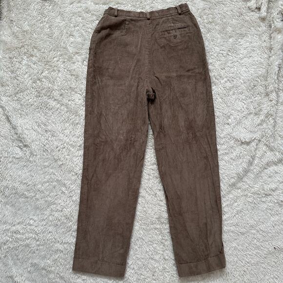 Vintage Rafaella 26" Brown Corduroy Pants Trousers High Waisted 100% Cotton - Picture 2 of 10